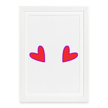 COEUR. FÊTE DES MÈRES. COEUR. BONNE FÊTE. MAMAN - Affiche encadrée (27 × 37 cm) - blanc - Devant