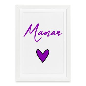 HAPPY BIRTHDAY. HEART. HAPPY MOTHER'S DAY. MOM. FEAST - Framed poster (27 × 37 cm) - white - Front