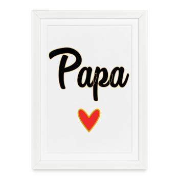 DAD. FATHER'S DAY. HAPPY FATHER'S DAY. HAPPY BIRTHDAY. - Framed poster (27 × 37 cm) - white - Front