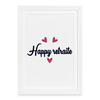 RETRAITE. RETRAITE. RETRAITEE. BONNE RETRAITE - Affiche encadrée (27 × 37 cm) - blanc - Devant