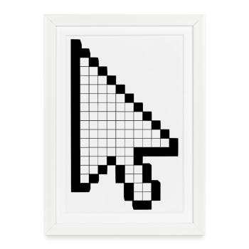 Computer Mauszeiger - Gerahmtes Poster (27 × 37 cm) - Weiß - Vorne