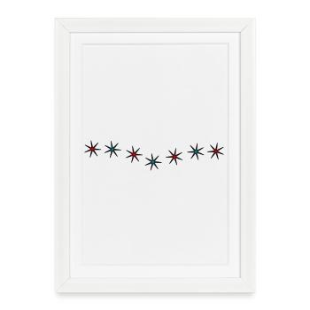 STERN. STERN. STERNE. FEST. JAHRESTAG. WEIHNACHTEN - Gerahmtes Poster (27 × 37 cm) - Weiß - Vorne