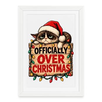 Offiziell Über Weihnachten Katzenzeichen - Gerahmtes Poster (27 × 37 cm) - Weiß - Vorne