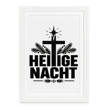 Heilige Nacht Kreuzstern - Gerahmtes Poster (27 × 37 cm) - Weiß - Vorne
