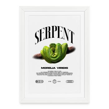 Green Tree Python Modern Reptile Keeper Streetwear - Gerahmtes Poster (27 × 37 cm) - Weiß - Vorne
