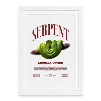 Green Tree Python Modern Reptile Keeper Streetwear - Gerahmtes Poster (27 × 37 cm) - Weiß - Vorne