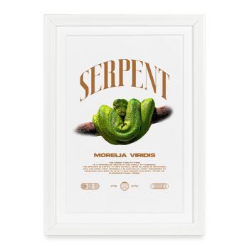 Green Tree Python Modern Reptile Keeper Streetwear - Gerahmtes Poster (27 × 37 cm) - Weiß - Vorne