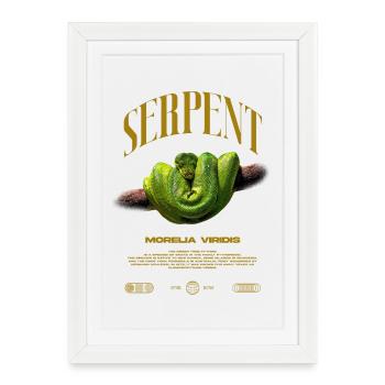 Green Tree Python Modern Reptile Keeper Streetwear - Gerahmtes Poster (27 × 37 cm) - Weiß - Vorne