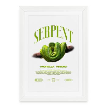 Green Tree Python Modern Reptile Keeper Streetwear - Gerahmtes Poster (27 × 37 cm) - Weiß - Vorne