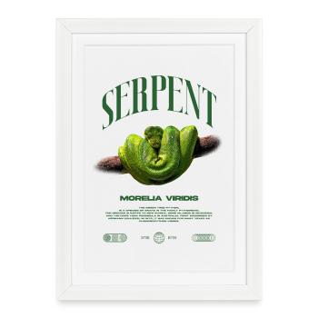 Green Tree Python Modern Reptile Keeper Streetwear - Gerahmtes Poster (27 × 37 cm) - Weiß - Vorne