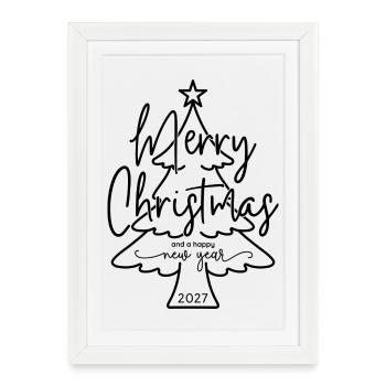 Merry Christmas and a Happy New Year 2027 - Gerahmtes Poster (27 × 37 cm) - Weiß - Vorne