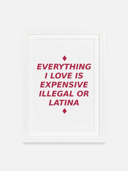 031 Teures Latina-Liebesangebot - Gerahmtes Poster (27 × 37 cm) - Weiß