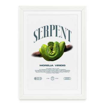 Green Tree Python Modern Reptile Keeper Streetwear - Gerahmtes Poster (27 × 37 cm) - Weiß - Vorne