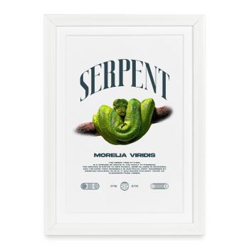 Green Tree Python Modern Reptile Keeper Streetwear - Gerahmtes Poster (27 × 37 cm) - Weiß - Vorne