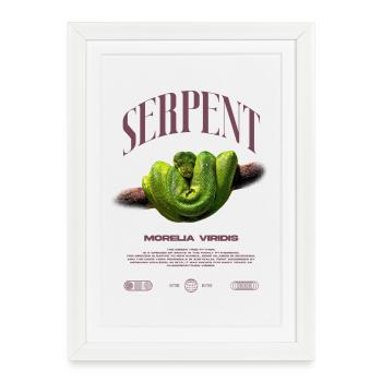 Green Tree Python Modern Reptile Keeper Streetwear - Gerahmtes Poster (27 × 37 cm) - Weiß - Vorne