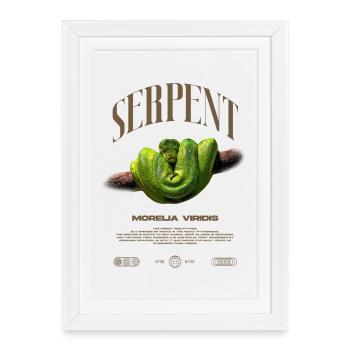 Green Tree Python Modern Reptile Keeper Streetwear - Gerahmtes Poster (27 × 37 cm) - Weiß - Vorne