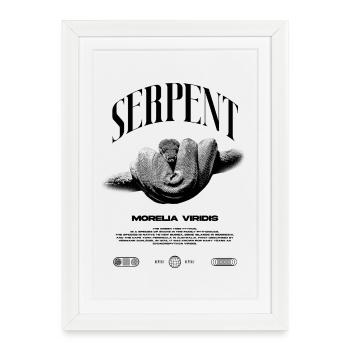 Green Tree Python Modern Reptile Keeper Streetwear - Gerahmtes Poster (27 × 37 cm) - Weiß - Vorne