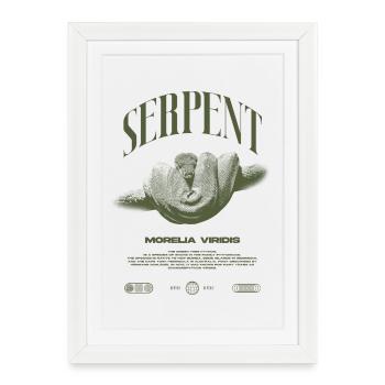 Green Tree Python Modern Reptile Keeper Streetwear - Gerahmtes Poster (27 × 37 cm) - Weiß - Vorne