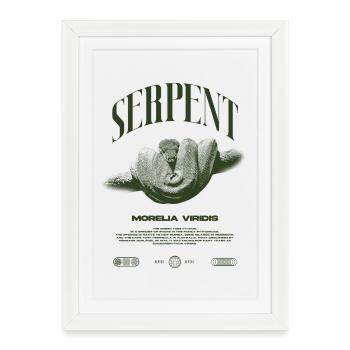 Green Tree Python Modern Reptile Keeper Streetwear - Gerahmtes Poster (27 × 37 cm) - Weiß - Vorne