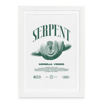 Green Tree Python Modern Reptile Keeper Streetwear - Gerahmtes Poster (27 × 37 cm) - Weiß - Vorne