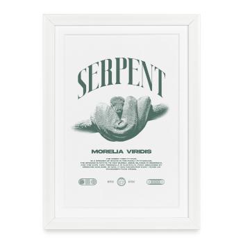 Green Tree Python Modern Reptile Keeper Streetwear - Gerahmtes Poster (27 × 37 cm) - Weiß - Vorne