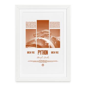 Green Tree Python Modern Reptile Keeper Streetwear - Gerahmtes Poster (27 × 37 cm) - Weiß - Vorne