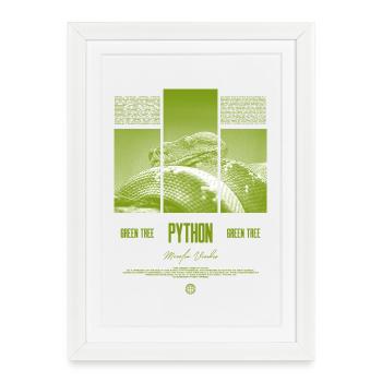 Green Tree Python Modern Reptile Keeper Streetwear - Gerahmtes Poster (27 × 37 cm) - Weiß - Vorne