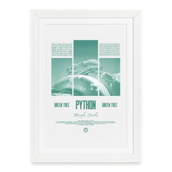 Green Tree Python Modern Reptile Keeper Streetwear - Gerahmtes Poster (27 × 37 cm) - Weiß - Vorne