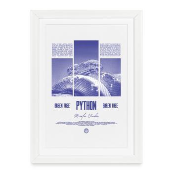Green Tree Python Modern Reptile Keeper Streetwear - Gerahmtes Poster (27 × 37 cm) - Weiß - Vorne