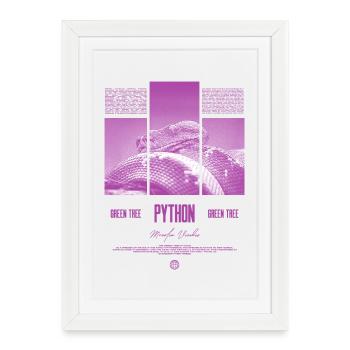 Green Tree Python Modern Reptile Keeper Streetwear - Gerahmtes Poster (27 × 37 cm) - Weiß - Vorne