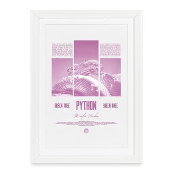 Green Tree Python Modern Reptile Keeper Streetwear - Gerahmtes Poster (27 × 37 cm) - Weiß - Vorne