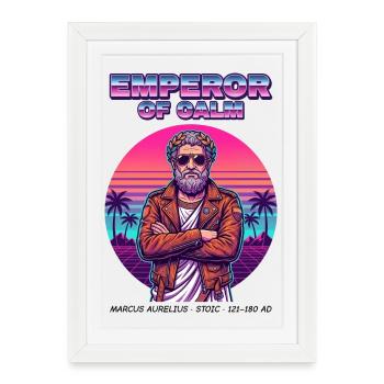 Marcus Aurelius – Emperor of Calm - Gerahmtes Poster (27 × 37 cm) - Weiß - Vorne