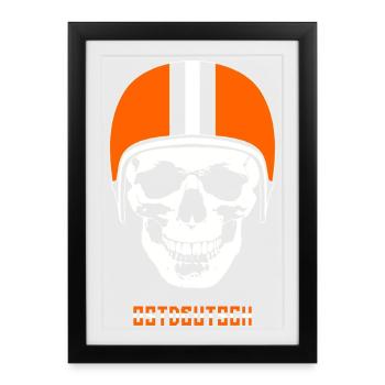 DDR Retro Helm passend für Simson Moped Liebhaber - Gerahmtes Poster (27 × 37 cm) - Schwarz - Vorne