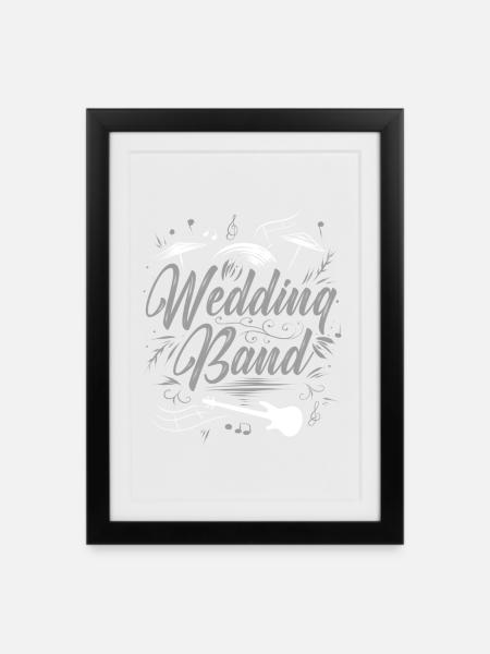 Hochzeitsband Musiker Live Musik - Gerahmtes Poster (27 × 37 cm) - Schwarz