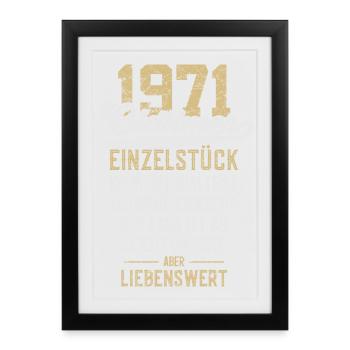 LUSTIG 55. GEBURTSTAG OLDTIMER 1971 EINZELSTÜCK - Gerahmtes Poster (27 × 37 cm) - Schwarz - Vorne