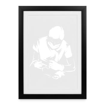Strahlender Zahnarzt Zahnklinik - Gerahmtes Poster (27 × 37 cm) - Schwarz - Vorne