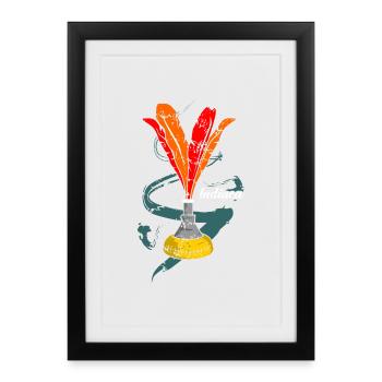 Indiaca Geschenkidee - Gerahmtes Poster (27 × 37 cm) - Schwarz - Vorne