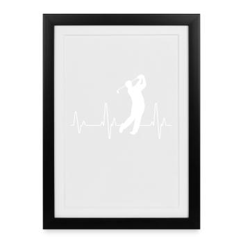Le golf - Affiche encadrée (27 × 37 cm) - noir - Devant