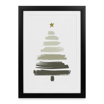Arbre de Noël - Affiche encadrée (27 × 37 cm) - noir - Devant