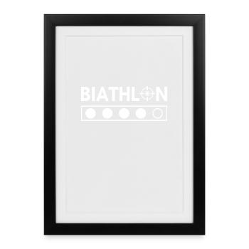 Biathlon T-shirt - Affiche encadrée (27 × 37 cm) - noir - Devant