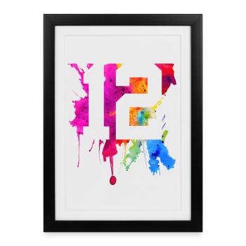 12 ANS 12E ANNIVERSAIRE - Affiche encadrée (27 × 37 cm) - noir - Devant