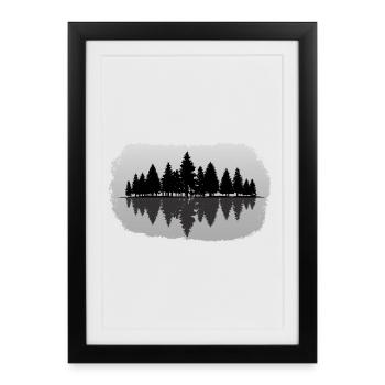Forest - Forest Landscape Nature Trees - Framed poster (27 × 37 cm) - black - Front
