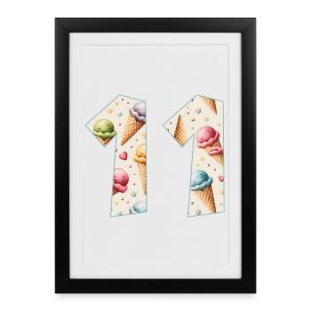 CREAM NUMÉRO 11 ANS CREAM 11E ANNIVERSAIRE - Affiche encadrée (27 × 37 cm) - noir - Devant