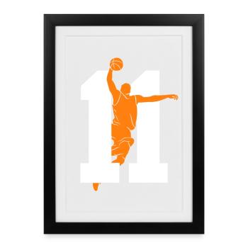 NUMÉRO 11 : 11E ANNIVERSAIRE DE BASKET-BALL - Affiche encadrée (27 × 37 cm) - noir - Devant