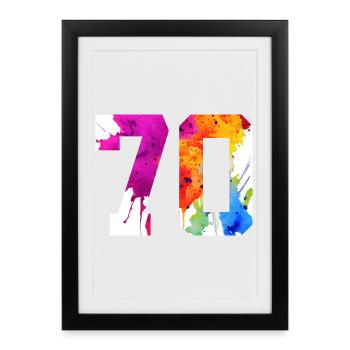 NUMBER 70 YEARS OLD 70TH BIRTHDAY - Framed poster (27 × 37 cm) - black - Front