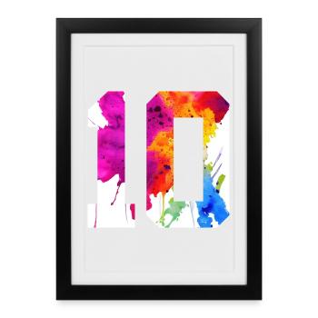 NUMÉRO 10 ANS 10E ANNIVERSAIRE - Affiche encadrée (27 × 37 cm) - noir - Devant