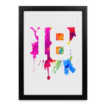 18 YEARS 18TH BIRTHDAY - Framed poster (27 × 37 cm) - black - Front