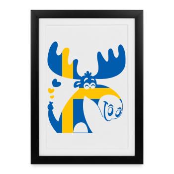 MOSESE DRAPEAU DE LA SUÈDE - Affiche encadrée (27 × 37 cm) - noir - Devant