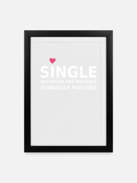 Single - Gerahmtes Poster (27 × 37 cm) - Schwarz