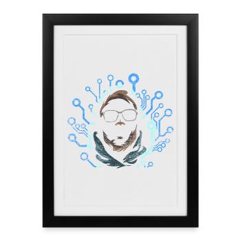 Tüftelnder Programmierer Quellcode - Gerahmtes Poster (27 × 37 cm) - Schwarz - Vorne